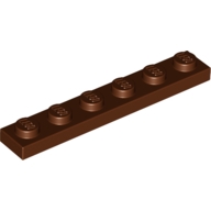 Lego destička 1x6, červeno hnědá (4221590)